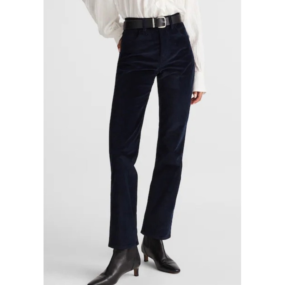 Madewell The Longline Straight Pant Navy Blue Corduroy NW472 Size 33 NWT